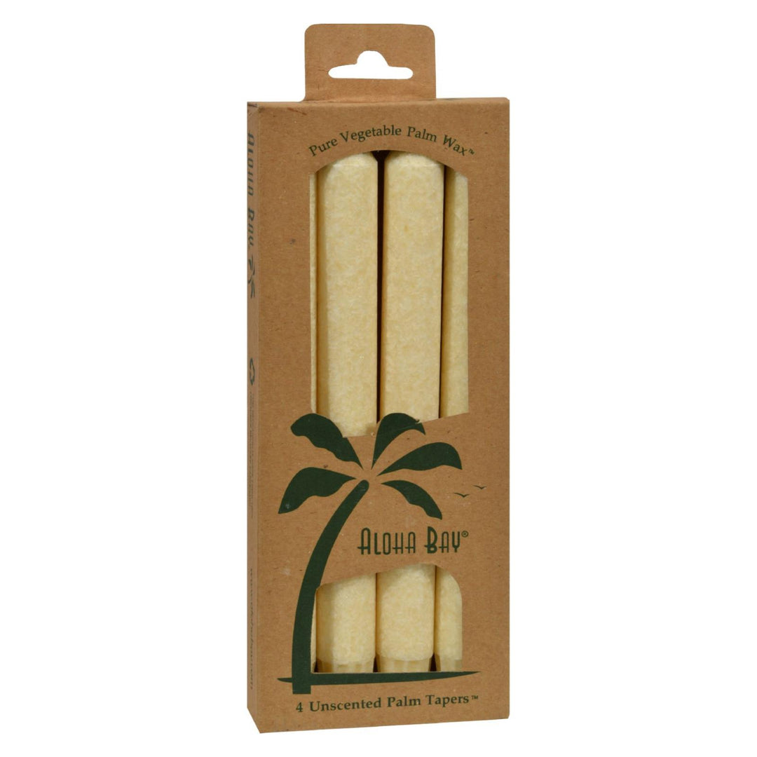 Aloha Bay - Palm Tapers - Cream - 4 Candles - Maras Green
